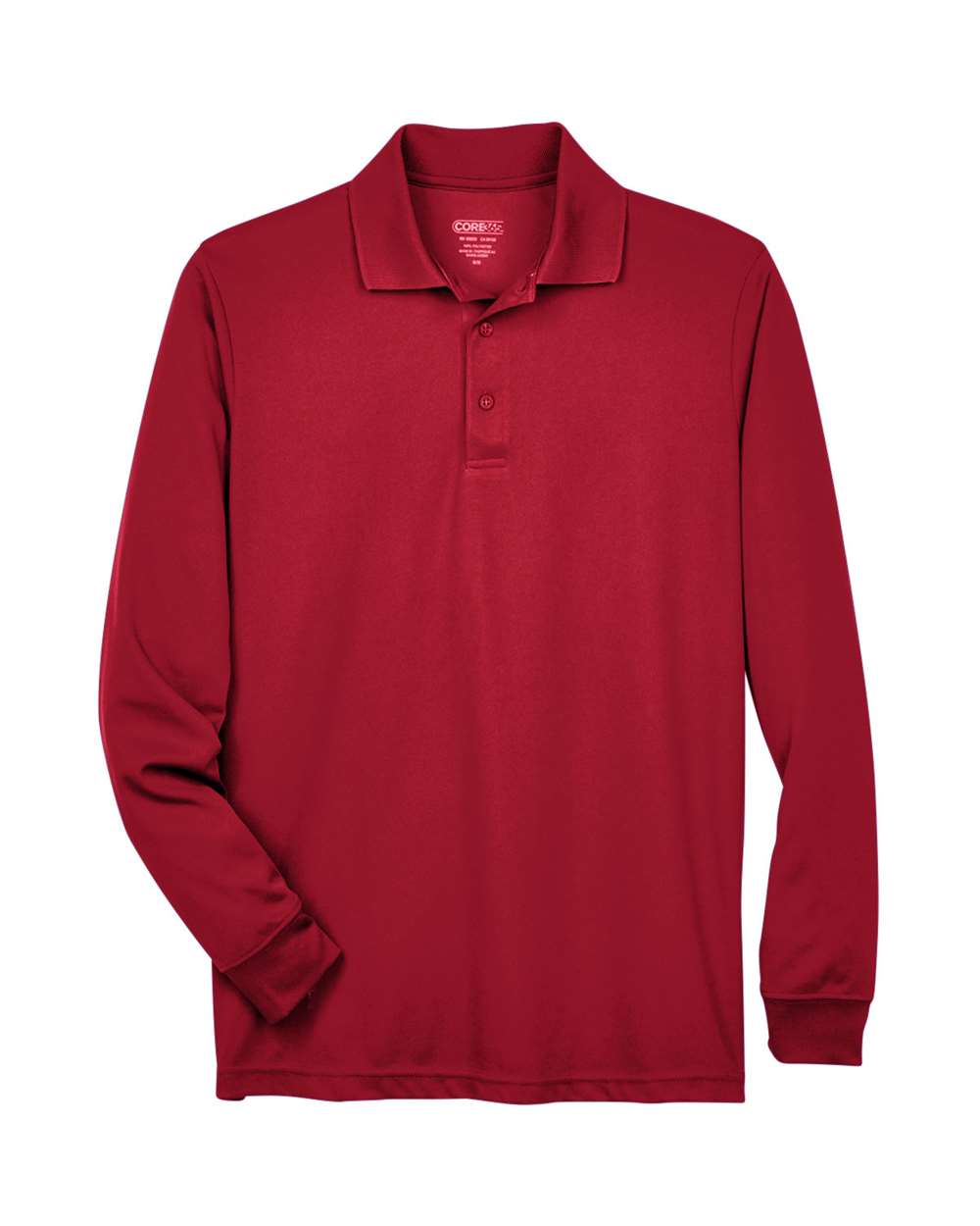 Core365 Men's Pinnacle Performance Long Sleeve Piqué Polo - 88192 Classic Red