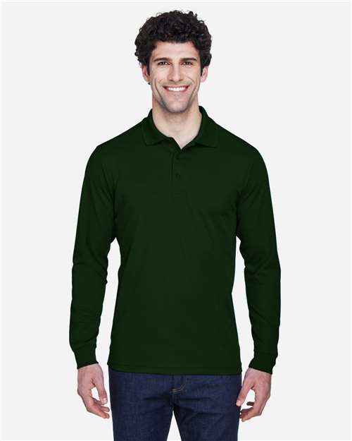Core365 Men's Pinnacle Performance Long Sleeve Piqué Polo - 88192 Forest