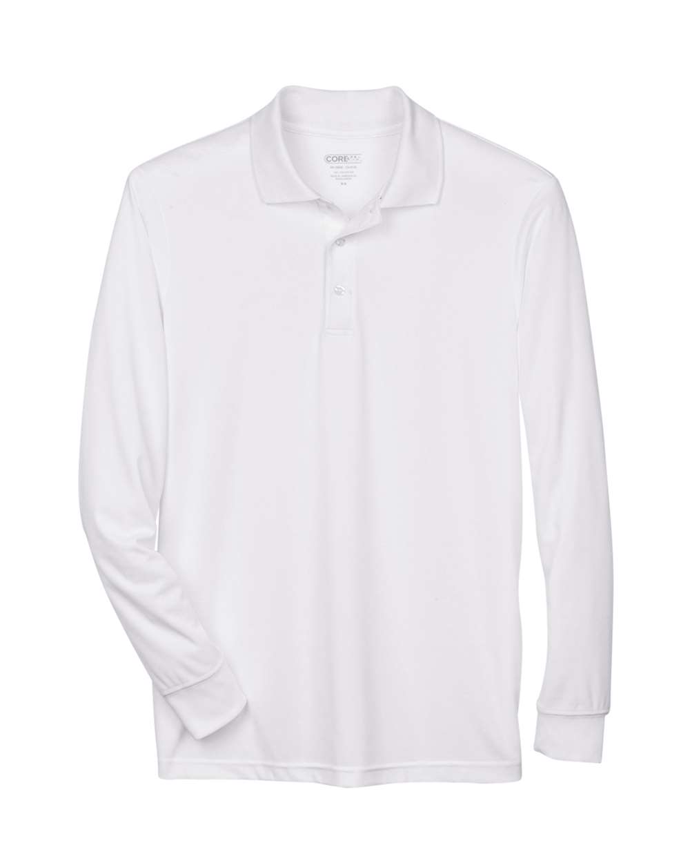 Core365 Men's Pinnacle Performance Long Sleeve Piqué Polo - 88192 White