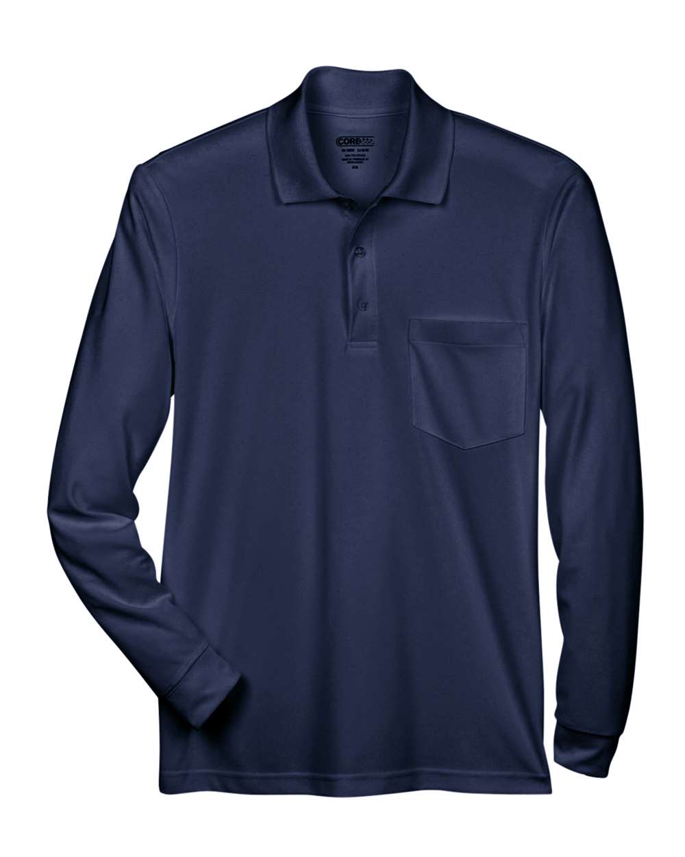 Core365 Men's Pinnacle Performance Long Sleeve Piqué Polo with Pocket - 88192P Classic Navy