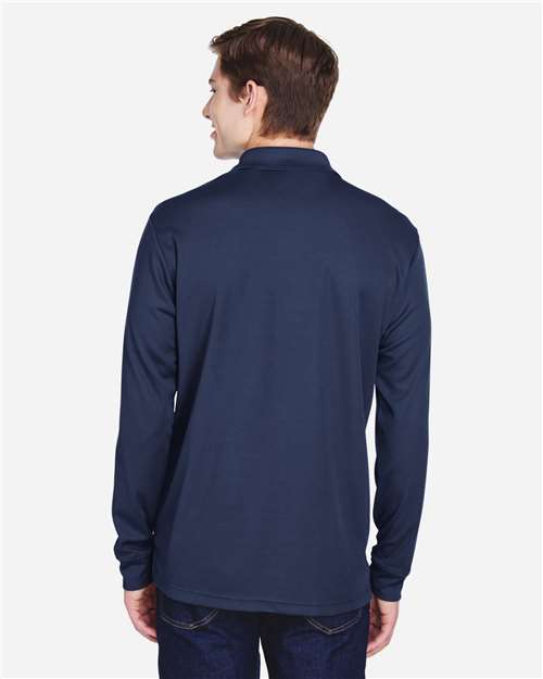 Core365 Men's Pinnacle Performance Long Sleeve Piqué Polo with Pocket - 88192P Classic Navy