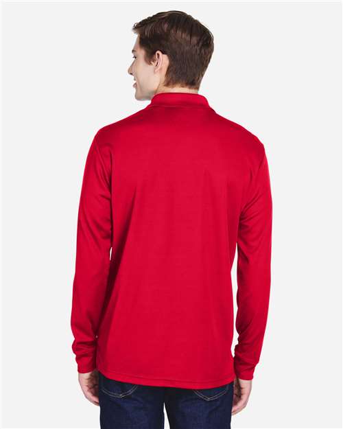 Core365 Men's Pinnacle Performance Long Sleeve Piqué Polo with Pocket - 88192P Classic Red