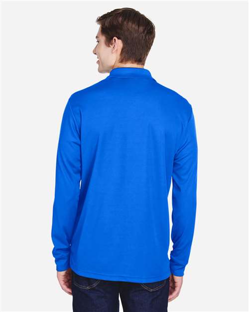 Core365 Men's Pinnacle Performance Long Sleeve Piqué Polo with Pocket - 88192P True Royal