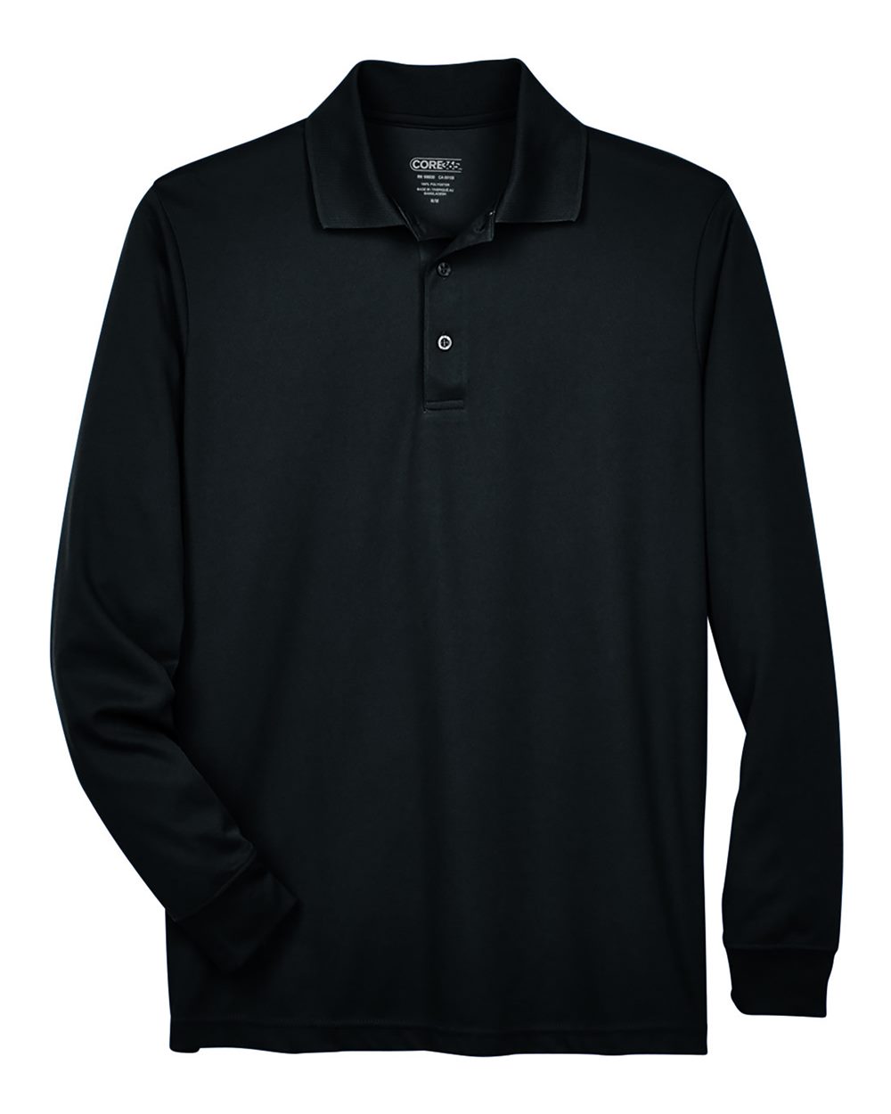 Core365 Men's Tall Pinnacle Performance Long Sleeve Piqué Polo - 88192T Black
