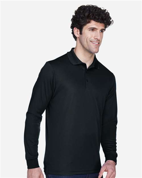 Core365 Men's Tall Pinnacle Performance Long Sleeve Piqué Polo - 88192T Black