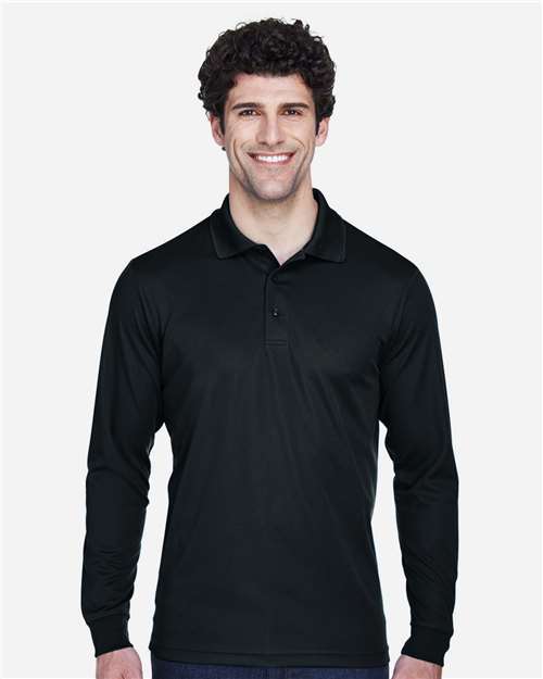 Core365 Men's Tall Pinnacle Performance Long Sleeve Piqué Polo - 88192T Black