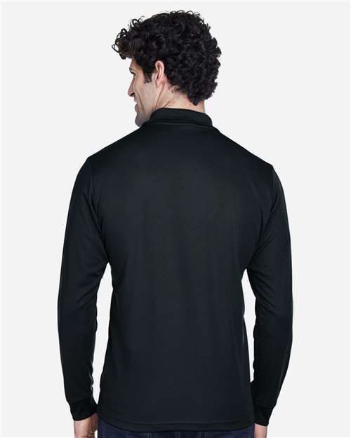 Core365 Men's Tall Pinnacle Performance Long Sleeve Piqué Polo - 88192T Black