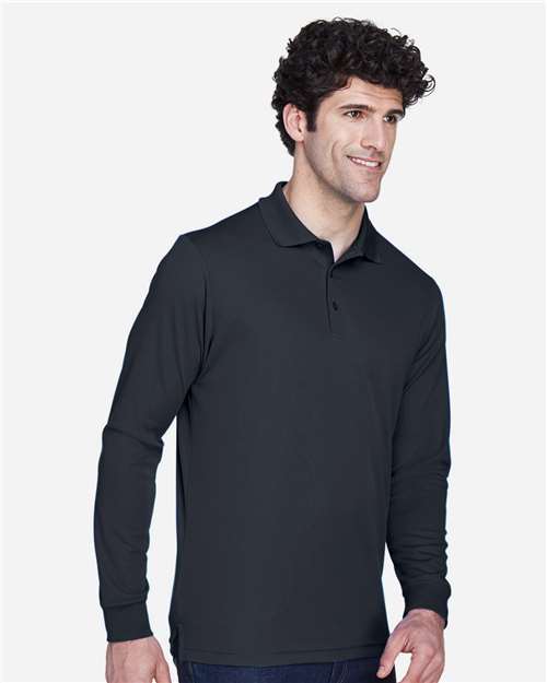 Core365 Men's Tall Pinnacle Performance Long Sleeve Piqué Polo - 88192T Carbon