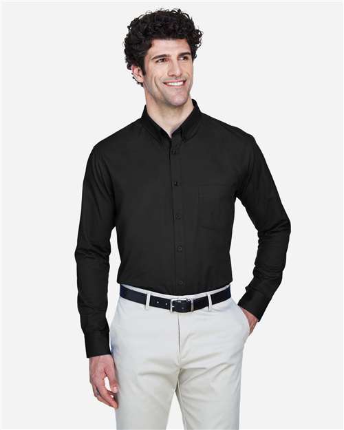Core365 Men's Operate Twill Dress Shirt - 88193 Black