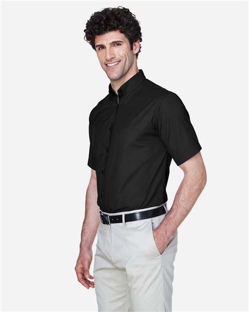 Core365 Men's Optimum Short Sleeve Twill Dress Shirt - 88194 Black
