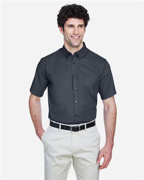 Core365 Men's Optimum Short Sleeve Twill Dress Shirt - 88194 Carbon