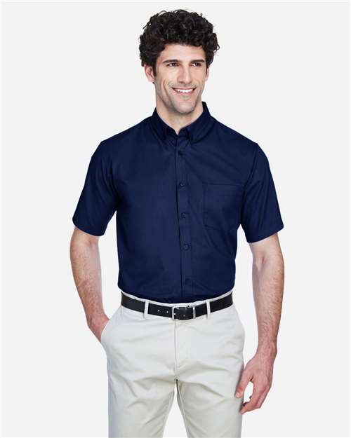 Core365 Men's Optimum Short Sleeve Twill Dress Shirt - 88194 Classic Navy