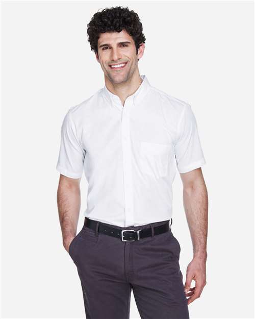 Core365 Men's Optimum Short Sleeve Twill Dress Shirt - 88194 White