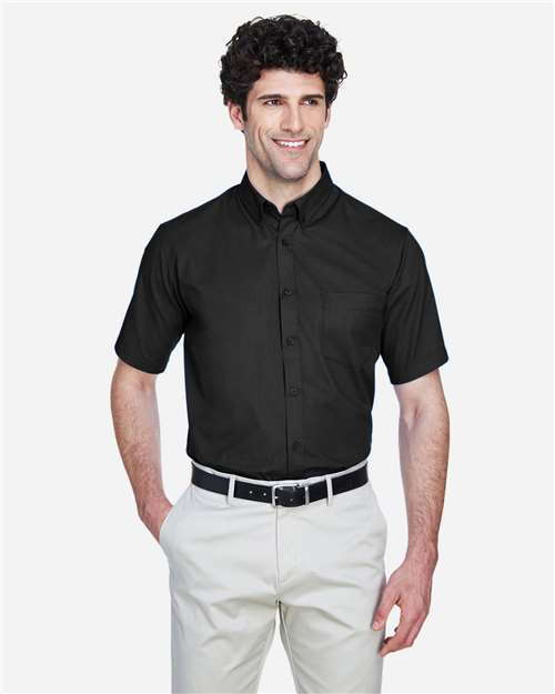 Core365 Men's Optimum Short Sleeve Twill Dress Shirt - 88194 Black