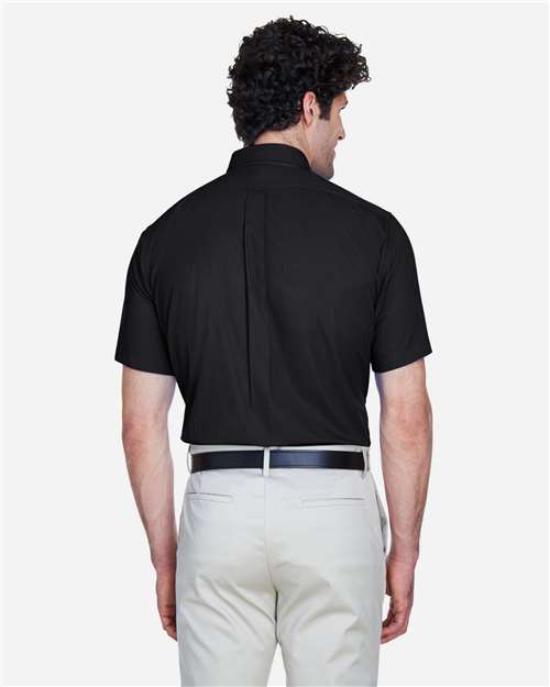 Core365 Men's Optimum Short Sleeve Twill Dress Shirt - 88194 Black