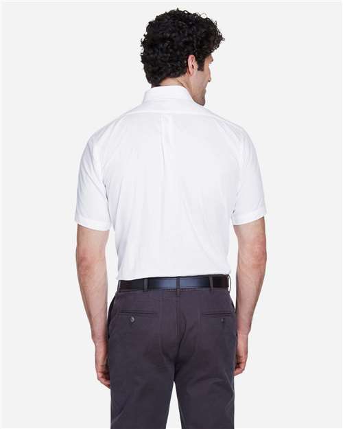 Core365 Men's Optimum Short Sleeve Twill Dress Shirt - 88194 White