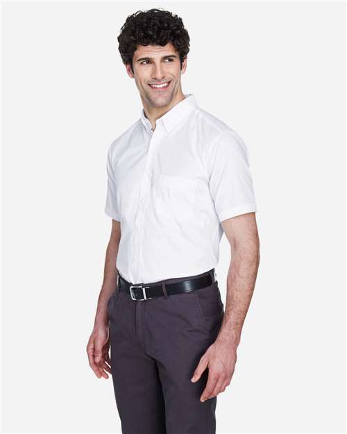 Core365 Men's Optimum Short Sleeve Twill Dress Shirt - 88194 White