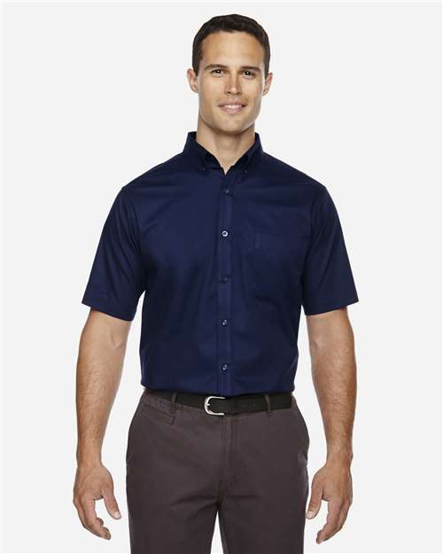 Core365 Men's Tall Optimum Short Sleeve Twill Dress Shirt - 88194T Classic Navy