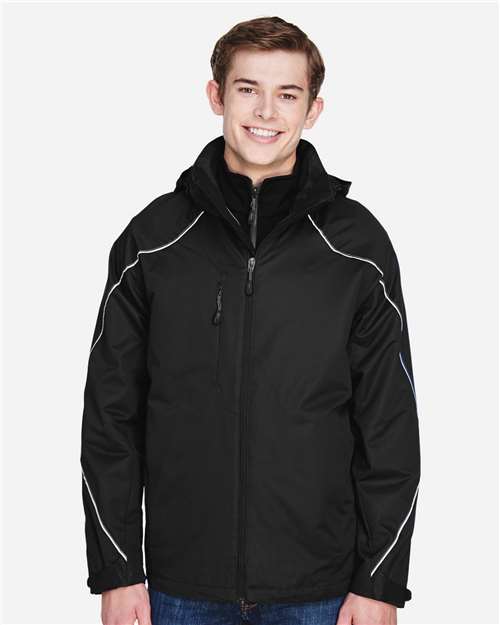 North End Men's Angle 3-In-1 Jacket with Bonded Fleece Liner - 88196 Black
