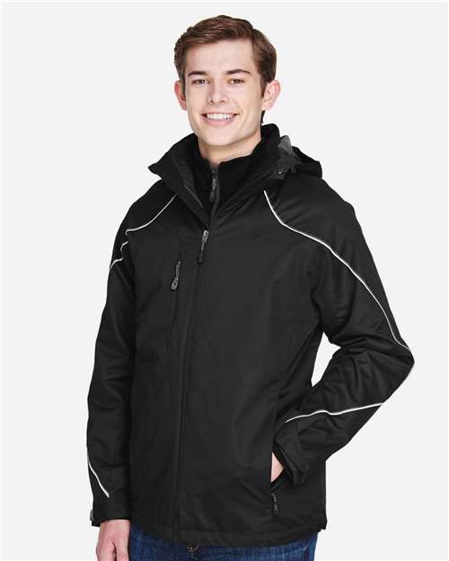 North End Men's Angle 3-In-1 Jacket with Bonded Fleece Liner - 88196 Black