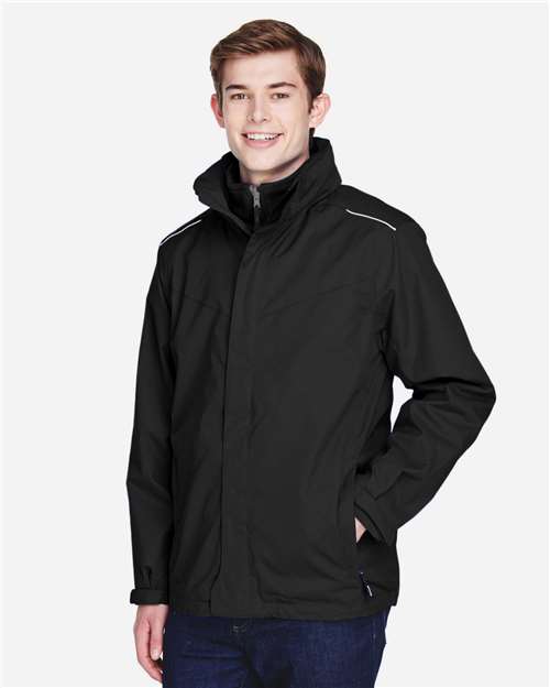 Core365 Men's Region 3-in-1 Jacket with Fleece Liner - 88205 Black