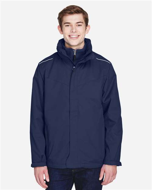 Core365 Men's Region 3-in-1 Jacket with Fleece Liner - 88205 Classic Navy