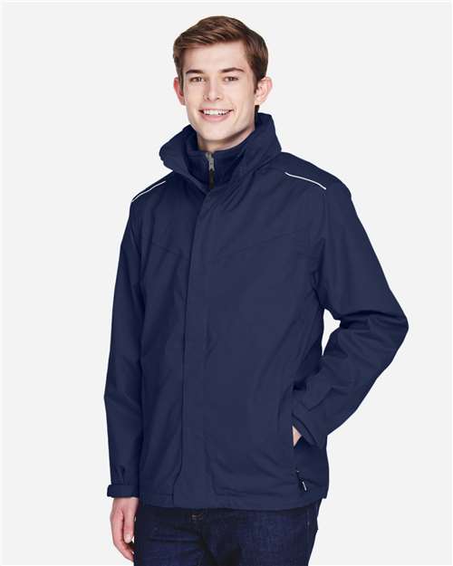 Core365 Men's Region 3-in-1 Jacket with Fleece Liner - 88205 Classic Navy