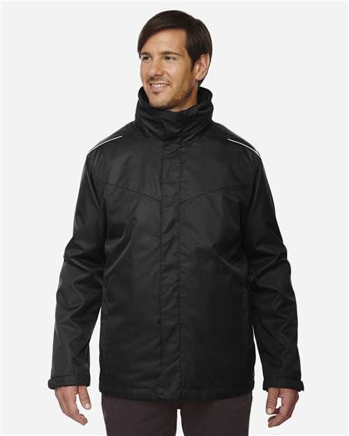 Core365 Men's Tall Region 3-in-1 Jacket with Fleece Liner - 88205T Black