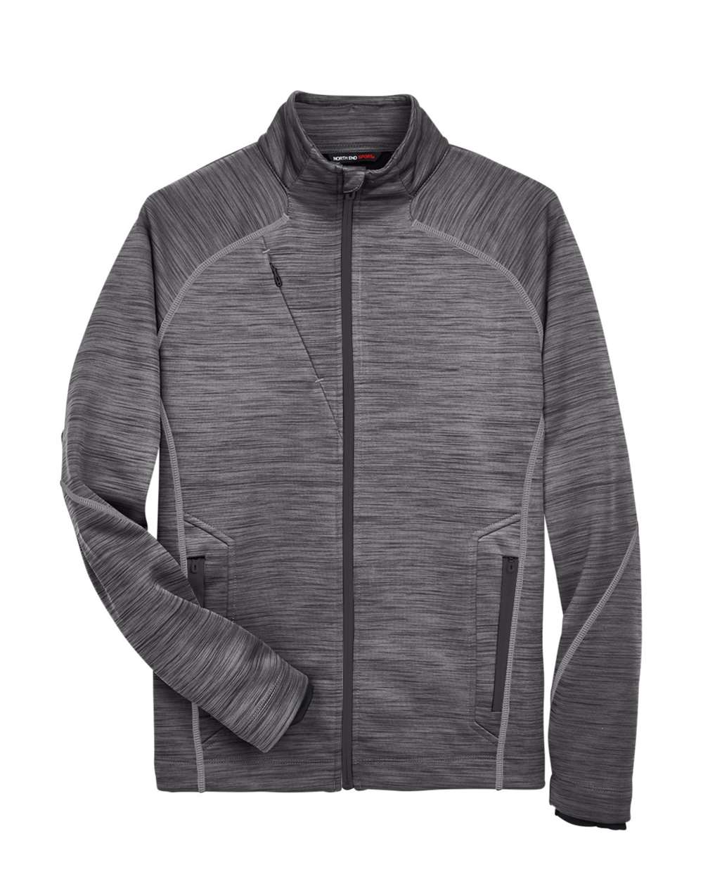 North End Men's Flux Mélange Bonded Fleece Jacket - 88697 Carbon- Black