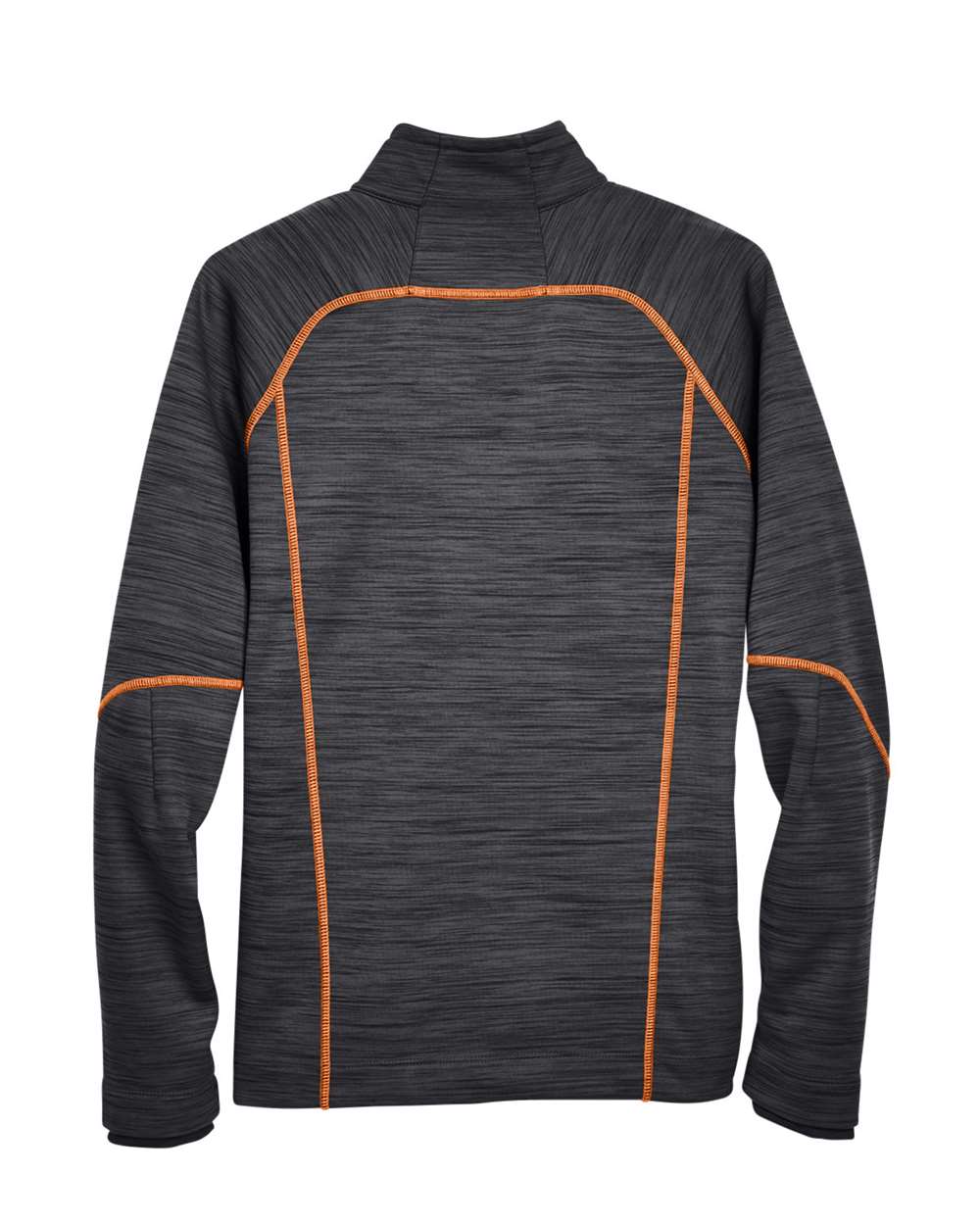 North End Men's Flux Mélange Bonded Fleece Jacket - 88697 Carbon- Orange Soda