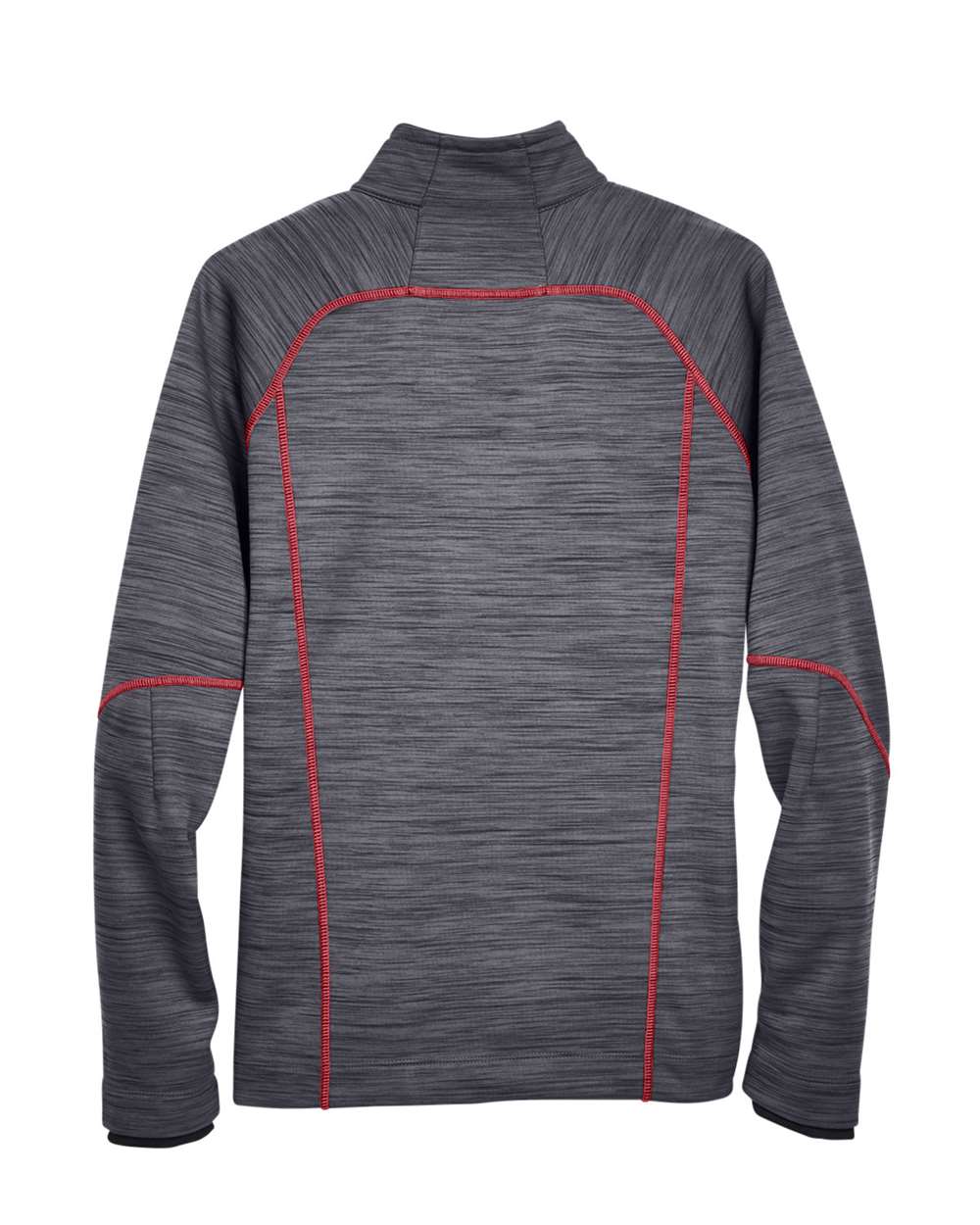 North End Men's Flux Mélange Bonded Fleece Jacket - 88697 Carbon- Olympic Red