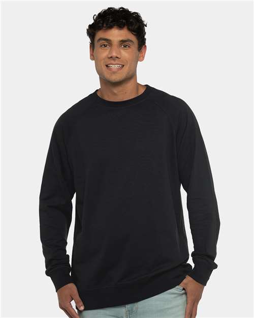 Next Level Unisex Laguna Raglan Crewneck Sweatshirt - 9000 - 9000N Black