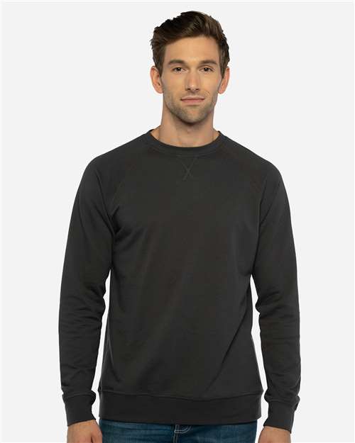Next Level Unisex Laguna Raglan Crewneck Sweatshirt - 9000 - 9000N Graphite Black