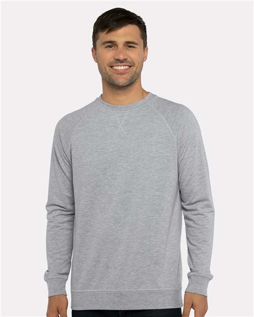 Next Level Unisex Laguna Raglan Crewneck Sweatshirt - 9000 - 9000N Heather Grey