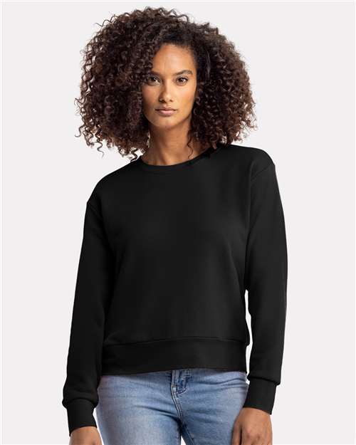 Next Level Women's Laguna Sueded Crewneck Sweatshirt - 9084 Black