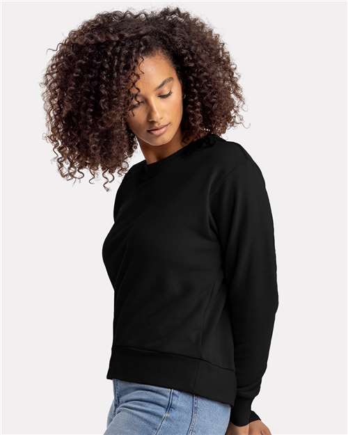 Next Level Women's Laguna Sueded Crewneck Sweatshirt - 9084 Black
