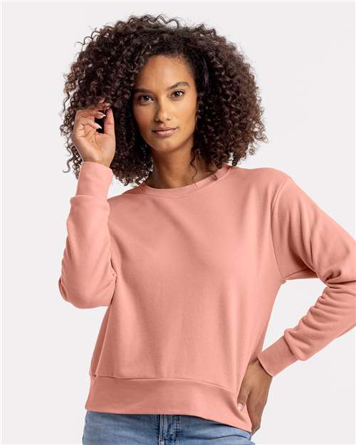 Next Level Women's Laguna Sueded Crewneck Sweatshirt - 9084 Desert Pink