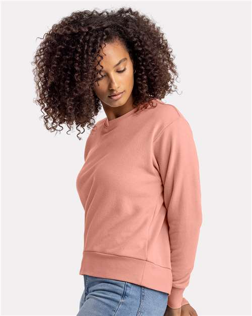 Next Level Women's Laguna Sueded Crewneck Sweatshirt - 9084 Desert Pink
