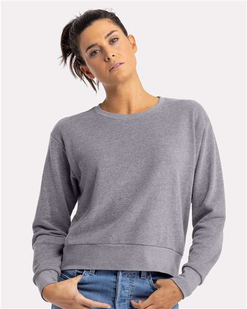 Next Level Women's Laguna Sueded Crewneck Sweatshirt - 9084 Heather Grey