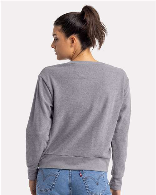 Next Level Women's Laguna Sueded Crewneck Sweatshirt - 9084 Heather Grey