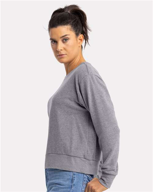 Next Level Women's Laguna Sueded Crewneck Sweatshirt - 9084 Heather Grey