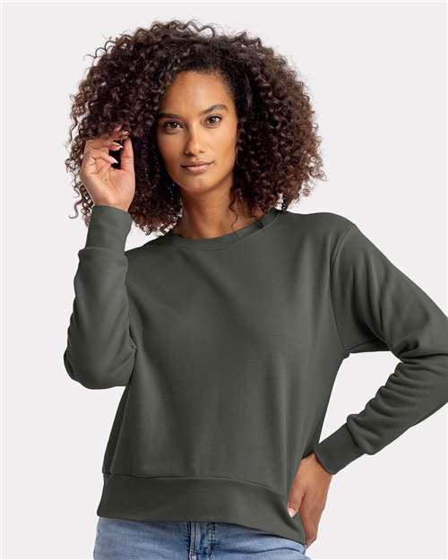 Next Level Women's Laguna Sueded Crewneck Sweatshirt - 9084 Heavy Metal