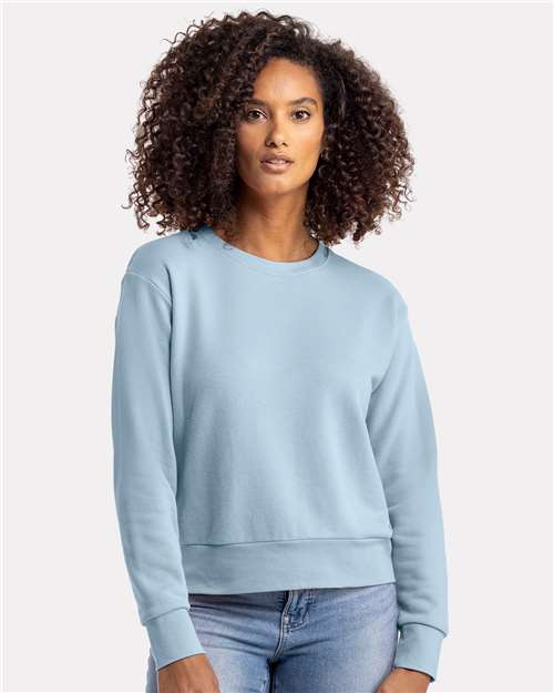 Next Level Women's Laguna Sueded Crewneck Sweatshirt - 9084 Stonewash Denim