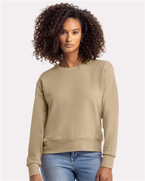 Next Level Women's Laguna Sueded Crewneck Sweatshirt - 9084 Tan