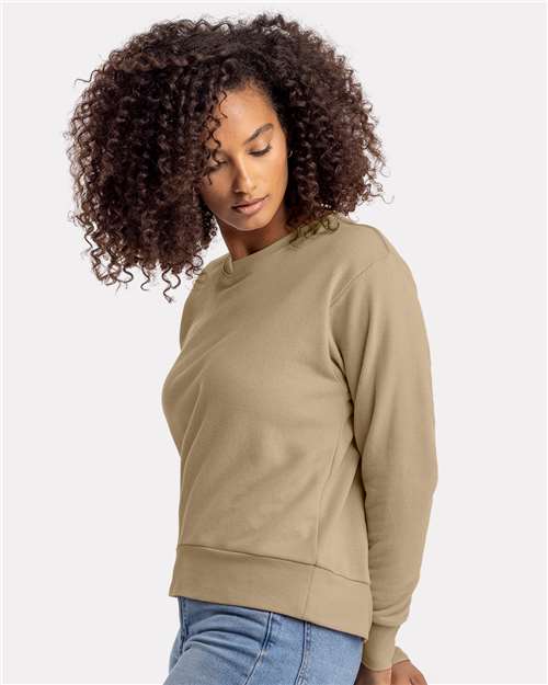 Next Level Women's Laguna Sueded Crewneck Sweatshirt - 9084 Tan