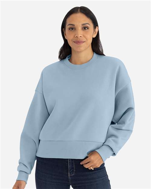 Next Level Women's Heavyweight Crewneck Sweatshirt - 9087 Stonewash Denim