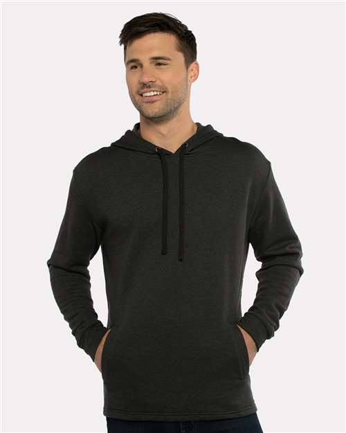 Next Level Unisex Malibu Welt Pocket Hoodie Sweatshirt - 9300 Heather Black