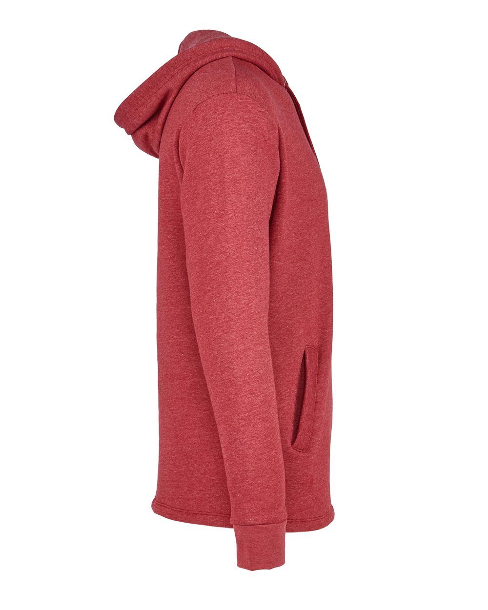 Next Level Unisex Malibu Welt Pocket Hoodie Sweatshirt - 9300 Heather Cardinal