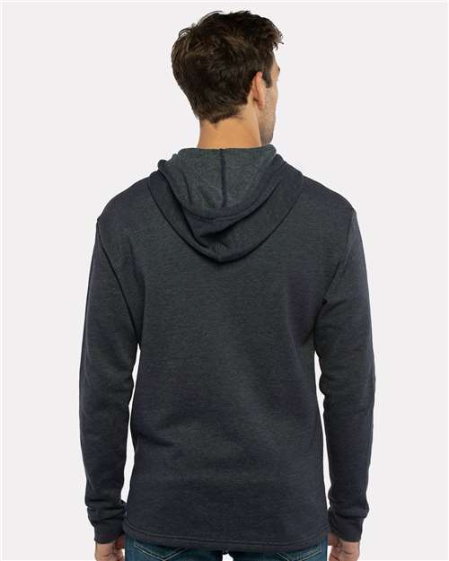 Next Level Unisex Malibu Welt Pocket Hoodie Sweatshirt - 9300 Heather Midnight Navy