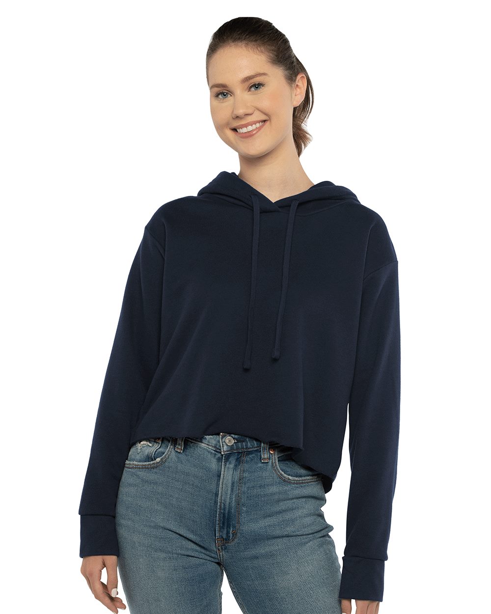 American Apparel Women's Laguna Sueded Raw Edge Crop Hoodie Sweatshirt - 9384